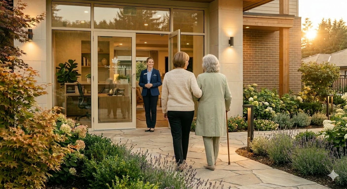 Family arriving for a tour
